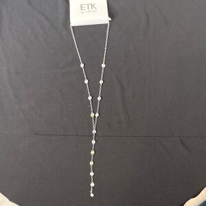 Ettika Silver Necklace with Crystal Accents NWT